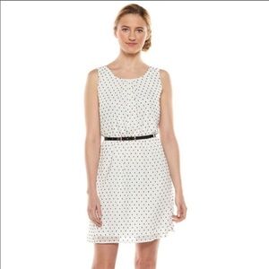 Elle Clip Dot Strapless Dress W/Belt Size 4 NWOT